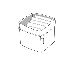 Patron du panier à lingettes avec ces dernières à l'intérieur