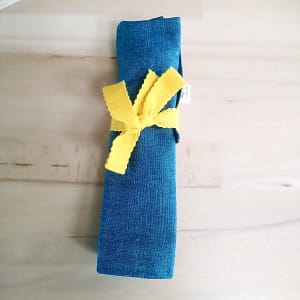 pochette rectangulaire bi-matières compartimentée